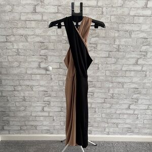 NWT Ann Taylor Elegant Black and Tan Dress